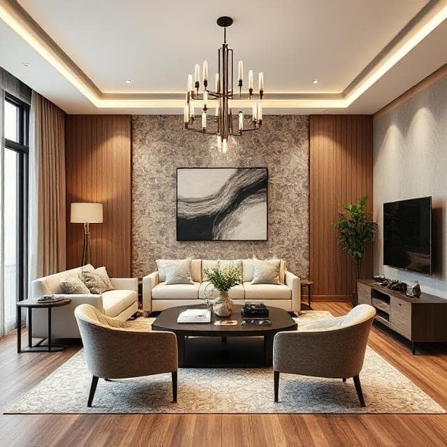 Luxury living room with elegant interior design