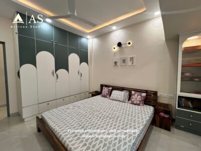 Japandi Style Bedroom Interior with Minimal Wardrobe Design Japandi Style Bedroom Interior with Minimal Wardrobe Design
